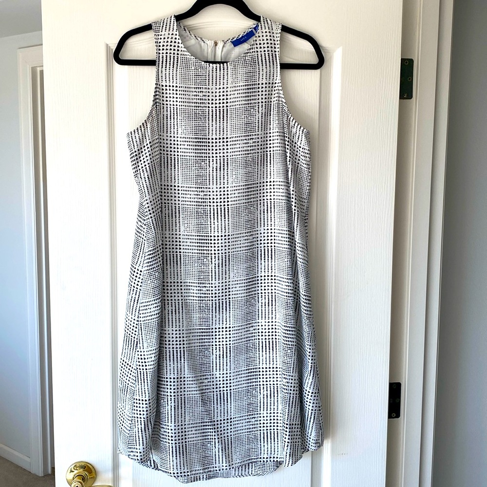 Sleeveless white dress with black checkerboard design from Apt 9.